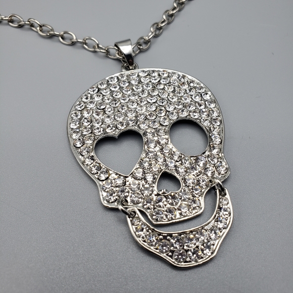 BIG Skull Crystals Large Hinged-mouth Unisex Streetwear HALLOWEEN - Picture 7 of 13